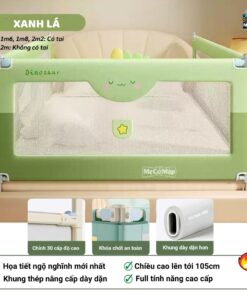 Thanh chắn giường Pakey S1 nâng cấp 61 Thanh chắn giường Pakey S1 nâng cấp màu xanh lá
