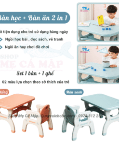 Bộ bàn ghế có 2 màu sắc sang trọng: xanh và cam