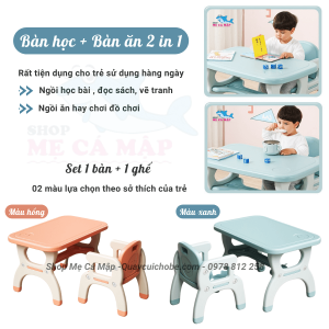 Bộ bàn học cho bé Pakey YY01 14 Bộ bàn ghế có 2 màu sắc sang trọng: xanh và cam