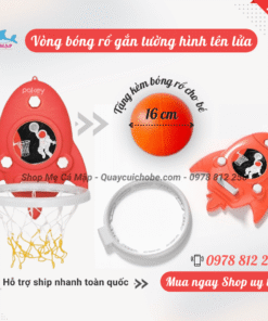 Bộ bóng rổ gắn tường hình tên lửa cho bé - 3 màu 22 Bộ bóng rổ hình tên lửa tiện lợi cho bé chơi