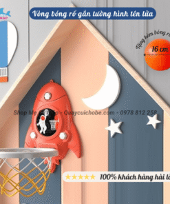 Bộ bóng rổ gắn tường hình tên lửa cho bé - 3 màu 21 Bộ bóng rổ Pakey hình tên lửa có thể treo tưởng tiện ích