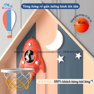 Bộ bóng rổ gắn tường hình tên lửa cho bé - 3 màu 21 Bộ bóng rổ Pakey hình tên lửa có thể treo tưởng tiện ích