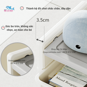 Kệ để đồ chơi Aba Pakey cho bé 16 Thiết kê dày dặn an toàn với góc bo tròn không sắc nhọn