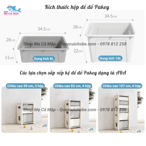 Kệ để đồ chơi Aba Pakey cho bé 18 Kệ đựng đồ Aba có kích thước linh hoạt, phù hợp lắp đặt mọi không gian
