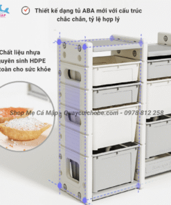 Kệ để đồ chơi Aba Pakey cho bé 19 Thiết kế tủ Aba có cấu trúc chắc chắn với tỷ lệ hợp lý
