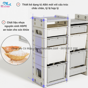 Kệ để đồ chơi Aba Pakey cho bé 19 Thiết kế tủ Aba có cấu trúc chắc chắn với tỷ lệ hợp lý