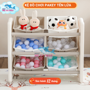 Bộ kệ đồ chơi có thể dễ dàng kết hợp cùng bộ quây cũi nhựahoặc nhiều không gian trong nhà, trong phòng cho bé