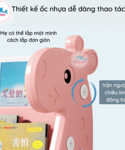 Kệ sách nhựa Pakey hình Hươu cao cổ 15 Kệ sách nhựa có 4 ngăn lớn để các loại sách, 2 ngăn nhỏ để đồ chơi hay vật dụng cá nhân của bé