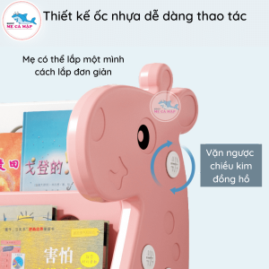 Kệ sách nhựa Pakey hình Hươu cao cổ 15 Kệ sách nhựa có 4 ngăn lớn để các loại sách, 2 ngăn nhỏ để đồ chơi hay vật dụng cá nhân của bé