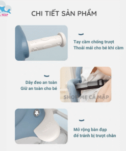Ngựa bập bênh đa năng 6in1 màu xanh dương 18 Ngua bap benh cho be Pakey Da Nang 6 in 1 phu hop cho be tu 1 6 tuoi Be co the dieu chinh duoc huong Mau Xanh Duong2