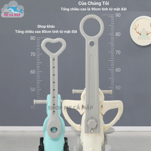 Ngua bap benh cho be Pakey Da Nang 6 in 1 phu hop cho be tu 1 6 tuoi Be co the dieu chinh duoc huong Mau Xanh Duong3