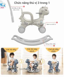 Ngựa bập bênh đa năng 6in1 màu xanh dương 22 Ngua bap benh cho be Pakey Da Nang 6 in 1 phu hop cho be tu 1 6 tuoi Be co the dieu chinh duoc huong Mau Xanh Duong6