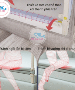 Thanh chan giuong Pakey ProA3 NEW 2022 nang ha 1 ben cao 103cm Mau Xam1