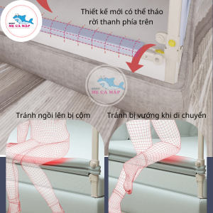 Thanh chắn giường Pakey ProA3 14 Thanh chan giuong Pakey ProA3 NEW 2022 nang ha 1 ben cao 103cm Mau Xam1