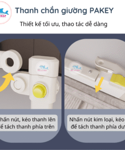 Thanh chan giuong Pakey ProA3 NEW 2022 nang ha 1 ben cao 103cm Mau Xam4