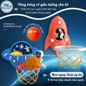 Bộ bóng rổ gắn tường hình tên lửa cho bé - 3 màu 16 Bộ bóng rổ treo tường có thể điều chỉnh độ cao linh hoạt