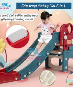 Cầu trượt nhựa Pakey hình voi có đế hít chân không chắc chắn