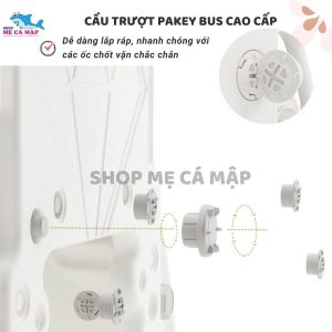 Cầu trượt xe Bus kèm bóng rổ 41 Cầu trượt cho bé Pakey có cấu tạo chắc chắn