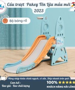 Cầu trượt Pakey hình Tên Lửa màu xanh nhạt