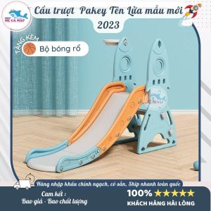 Cầu trượt Pakey hình Tên Lửa màu xanh nhạt