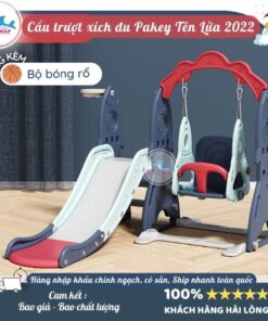 Cầu trượt xích đu Pakey hình Tên lửa kèm quà tặng hấp dẫn