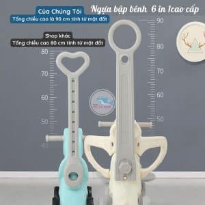 Ngựa bập bênh đa năng 6in1 màu hồng 35 Ngựa bập bênh có chiều cao phù hợp với các bạn nhỏ