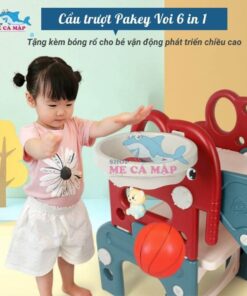 Cầu trượt nhựa voi 6in1 có bao gồm cột bóng rổ
