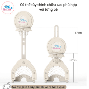 Đồ chơi bóng rổ cho bé đa chức năng 27 Độ cao của cây bóng rổ Star được tuỳ chỉnh linh hoạt theo chiều cao bé nhỏ