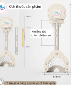 Đồ chơi bóng rổ cho bé đa chức năng 32 Kích thước của bộ bóng rổ, bóng đá thích hợp với các bạn nhỏ