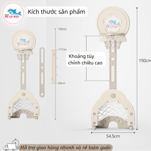 Đồ chơi bóng rổ cho bé đa chức năng 32 Kích thước của bộ bóng rổ, bóng đá thích hợp với các bạn nhỏ