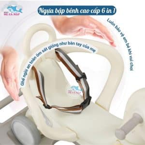Ngựa bập bênh đa năng 6in1 màu hồng 36 Ghế ngồi của ngựa bập bênh có thiết kế ôm sát chắc chắn