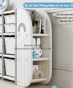 Kệ đồ chơi hình cá voi Pakey 20 Kệ đồ chơi Pakey giúp bé rèn luyện tính gọn gàng, ngăn nắp từ bé.
