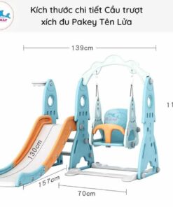 Cầu trượt xích đu Pakey có kích thước phù hợp cho các bé dưới 5 tuổi