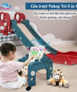 Cầu trượt nhựa voi Pakey có thể lắp đặt linh hoạt