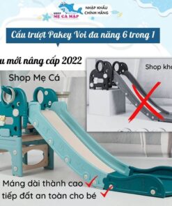 Cầu trượt nhựa voi Pakey 6in1 có thiết kế hiện đại