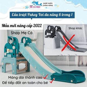 Cầu trượt nhựa Pakey hình voi đa năng 6in1 36 Cầu trượt nhựa voi Pakey 6in1 có thiết kế hiện đại