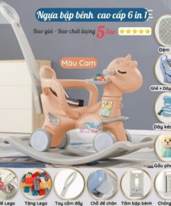 Ngựa bập bênh cao cấp có màu cam