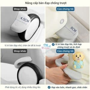 Ngựa bập bênh đa năng 6in1 màu hồng 33 Ngựa bập bênh Pakey có thiết kế nâng cấp