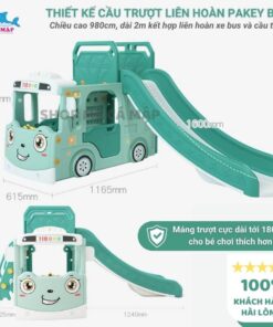 Set liên hoàn cầu trượt cho bé màu xanh