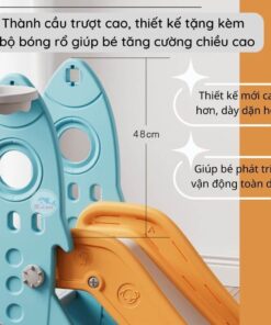 Cầu trượt xích đu có cấu tạo thành trượt cao, dày dặn