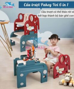 Cầu trượt nhựa voi 6in1 có thể tháo lắp đáp dễ dàng