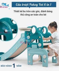 Cầu trượt nhựa voi Pakey giúp bé thoả sức vận động
