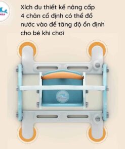 Xích đu trong set cầu trượt xích đu có thiết kế nâng cấp với 4 chân cố định
