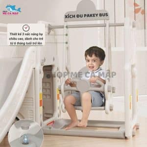 Cầu trượt xe Bus kèm bóng rổ 49 Cầu trượt cho bé giúp trẻ rèn luyện cơ thể và tăng cường sức khỏe mà còn khuyến khích sự tương tác và vận động ngoài trời