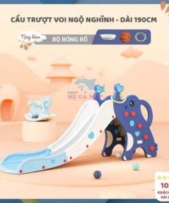 Cầu trượt cho bé Pakey hoạ tiết voi ngộ nghĩnh kèm phần quà tặng trị giá