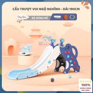 Cầu trượt cho bé Pakey hoạ tiết voi ngộ nghĩnh kèm phần quà tặng trị giá