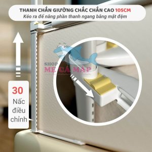 Thanh chắn giường Pakey Pro A1 30 Thanh chắn giường A1 có độ cong giúp tăng độ bám dính và an toàn cho bề mặt đệm