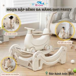 Ngựa bập bênh Pakey Banana đa năng tích hợp nhiều trò chơi