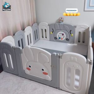 Quây cũi nhựa cho bé gấp gọn Pakey thỏ 56 quay nhua gap gon pakey tho 15