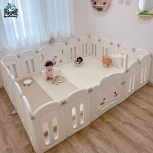 Quây cũi nhựa cho bé gấp gọn Pakey thỏ 57 quay nhua gap gon pakey tho 16